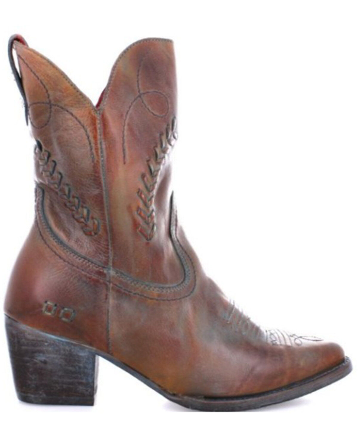 Image #2 - Bed Stu Women's Amanda II Western Booties - Round Toe, Brown, hi-res