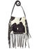 Image #1 - American West Women's Pony Hair-On Studded Fringe Crossbody Messenger, Chocolate, hi-res