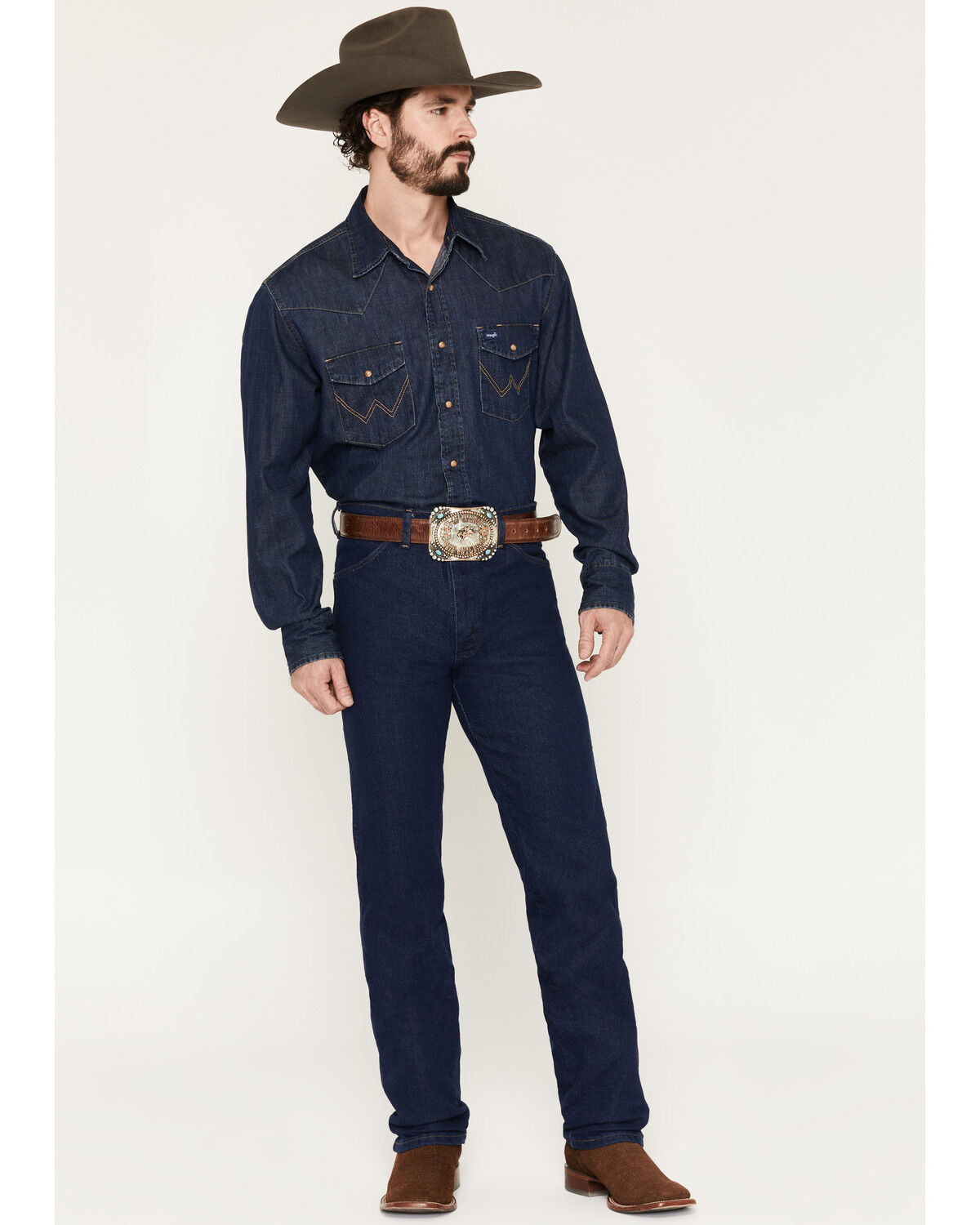 Image #1 - Wrangler Men's 937 Cowboy Cut Slim Fit Stretch Jeans, Indigo, hi-res