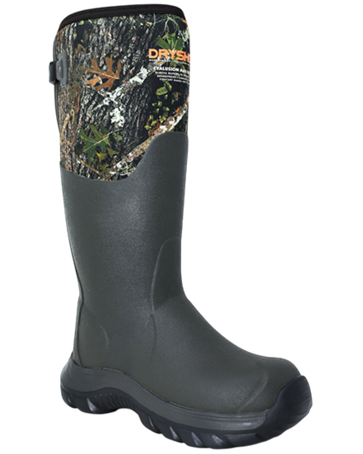 Dryshod Men's Evalusion Hunt Max Gusset Extreme Cold Rubber Boots - Soft Toe, Camouflage, hi-res
