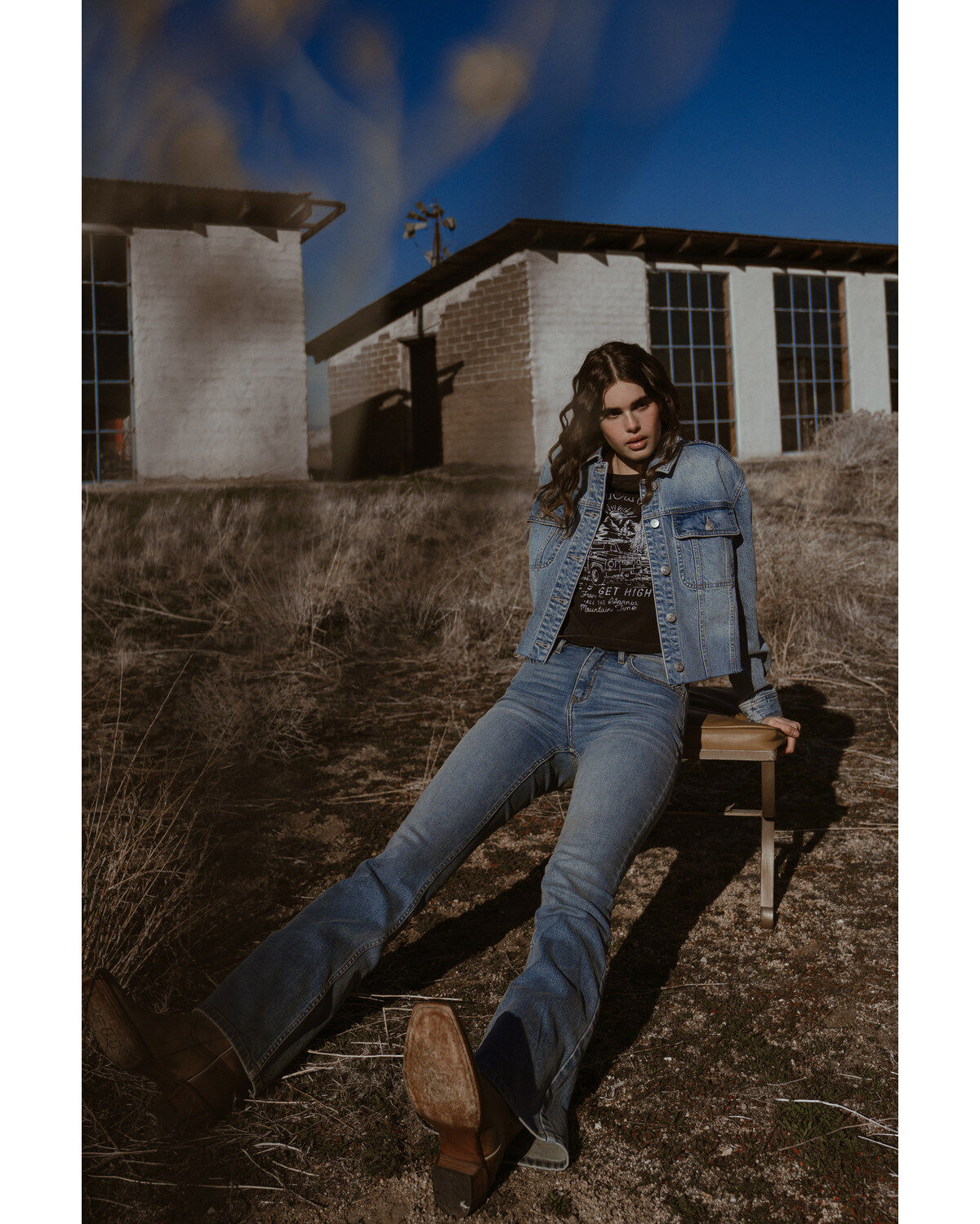 Image #1 - Cleo + Wolf Women's Wilshire Cropped Oversized Denim Jacket, Light Wash, hi-res