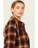 Image #2 - Lucky Brand Workwear Women's River Plaid Print Long Sleeve Button-Down Flannel Work Shirt, Chocolate, hi-res