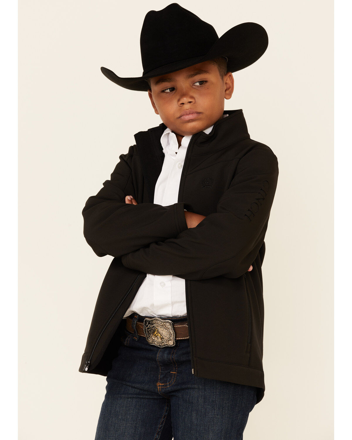 Cinch Boys' Bonded Jacket, Black, hi-res