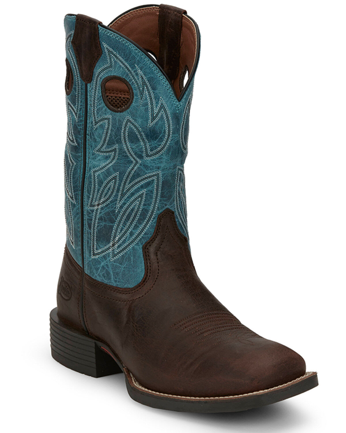 Image #1 - Justin Men's 11" Stampede Bowline Performance Western Boots - Broad Square Toe, Brown, hi-res