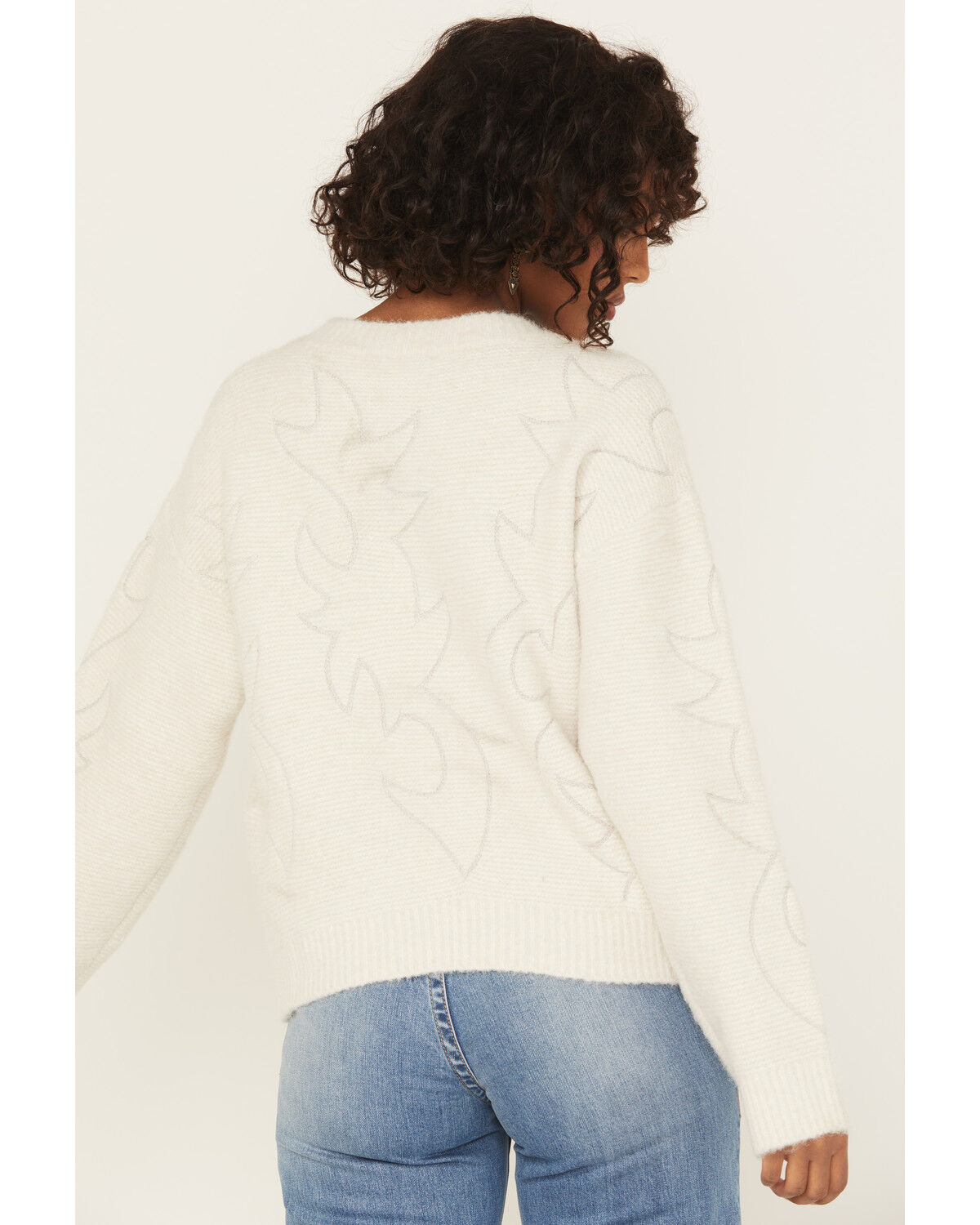 Image #4 - Blue B Women's Boot Stitch Sweater, Cream, hi-res