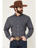 Image #1 - Cinch Men's Geo Print Long Sleeve Button-Down Stretch Western Shirt, Blue, hi-res
