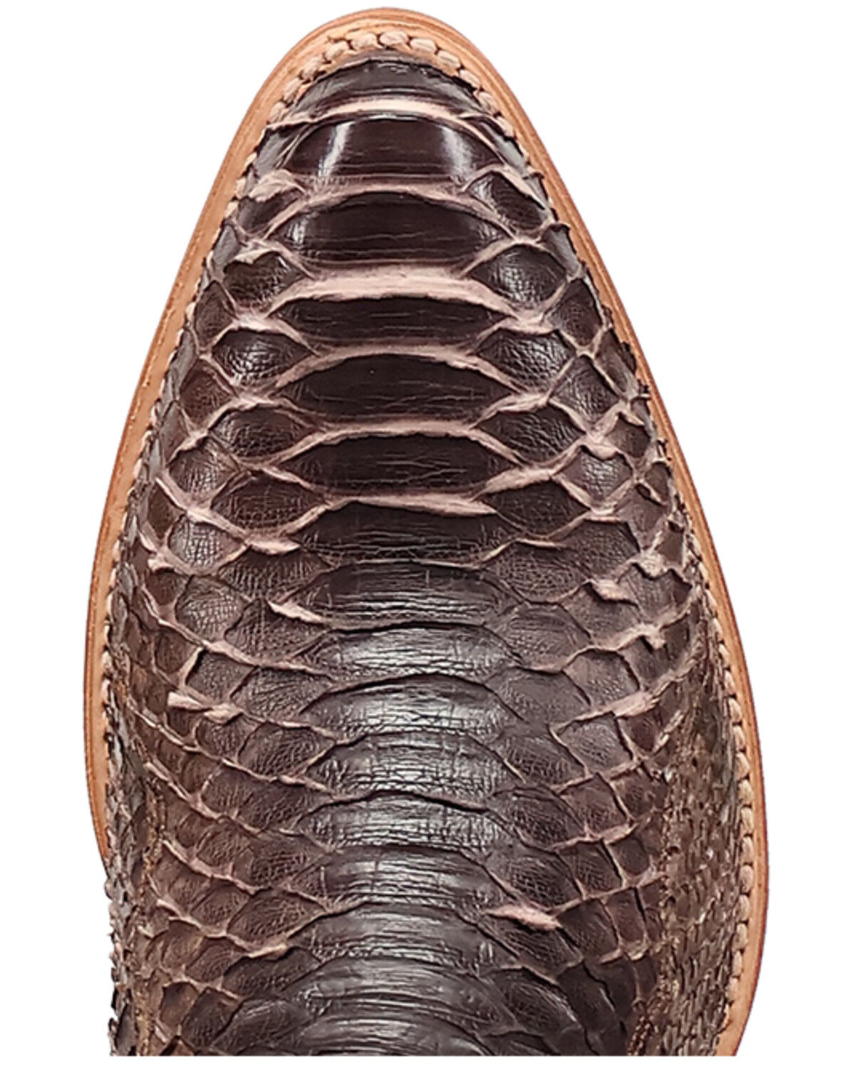 Image #6 - Dan Post Men's Bay Apache Exotic Python Western Boots - Round Toe, Brown, hi-res