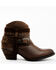 Image #2 - Shyanne Women's Sevilla Buckle Fringe Western Booties - Round Toe, Brown, hi-res