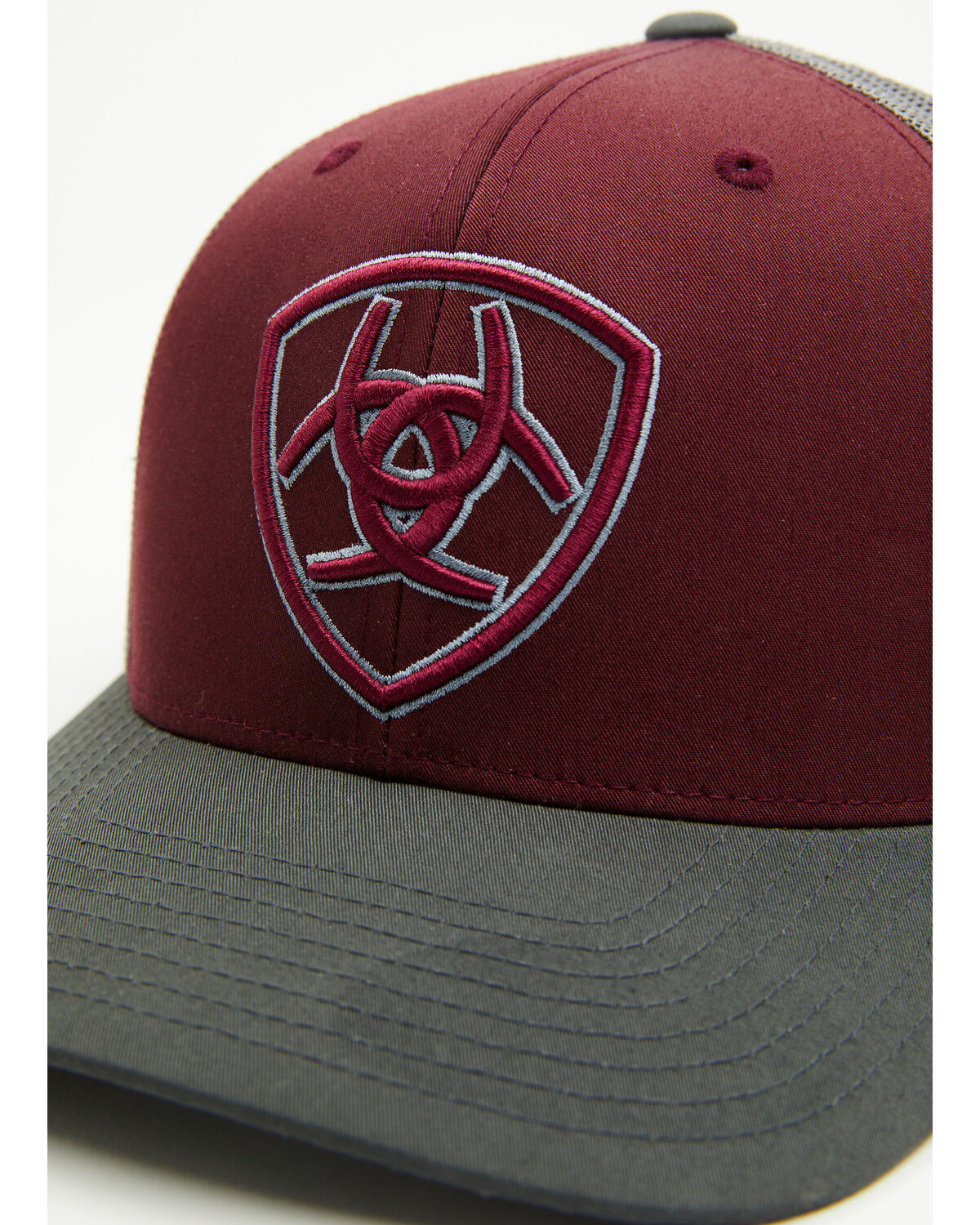 Image #2 - Ariat Men's Shield Logo Ball Cap, Maroon, hi-res