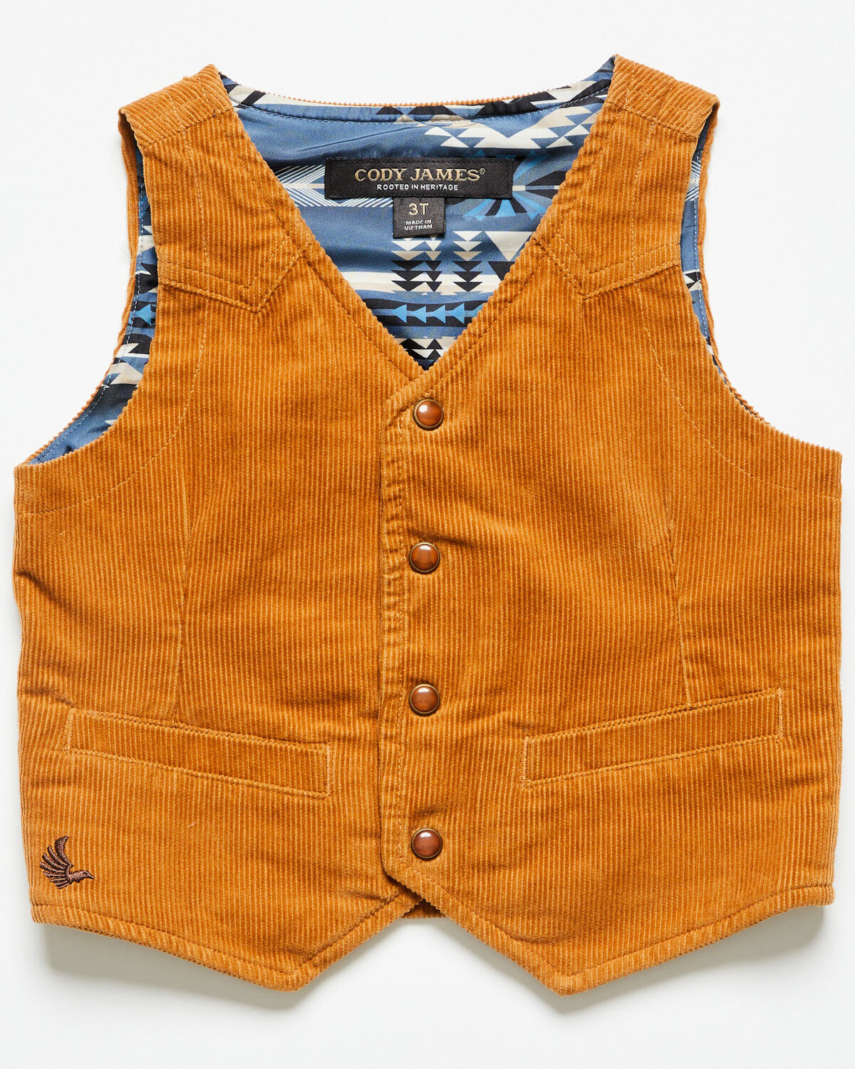 Cody James Toddler Boys' William Corduroy Snap Vest, Tan, hi-res