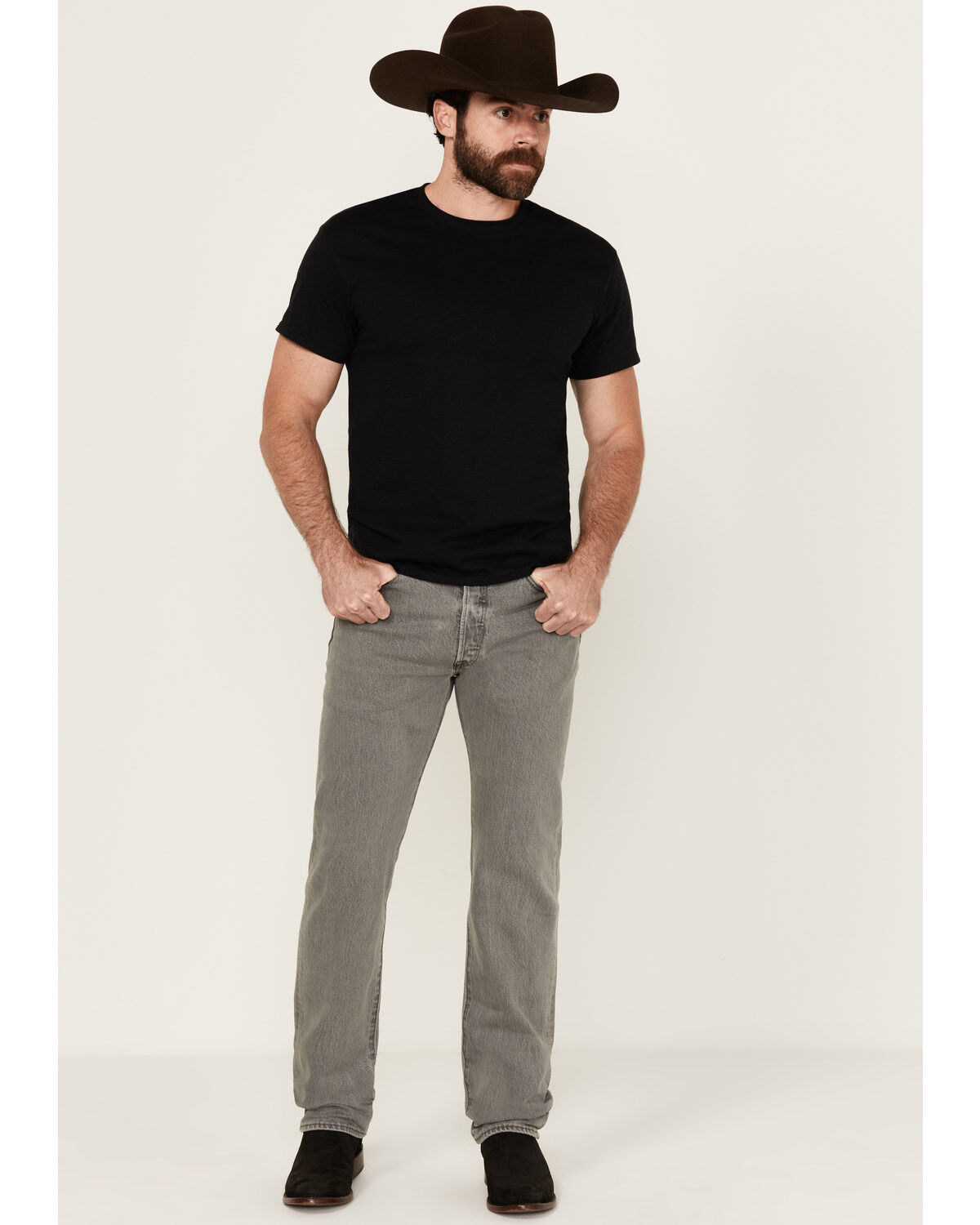 Levi's Men's Dirienzo Original Straight Fit Rigid Stretch Denim Jeans, Grey, hi-res
