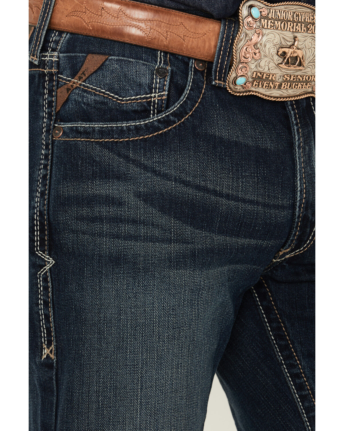 Image #2 - Ariat Men's Deadrun M5 Arrowhead Straight Denim Jeans, Denim, hi-res