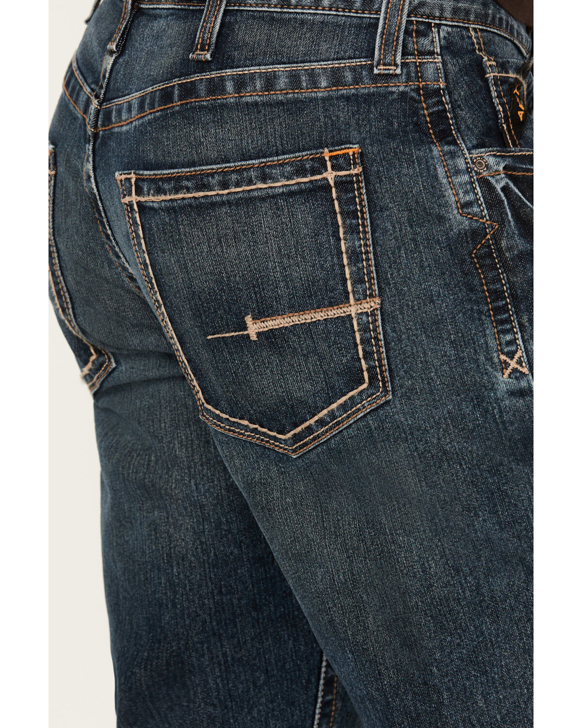 Image #4 - Ariat Men's Rebar M5 Durastretch Dark Wash Low Rise Straight Jeans, Denim, hi-res
