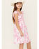 Image #2 - Sugar California Girls' Printed Smocked Dress, White, hi-res