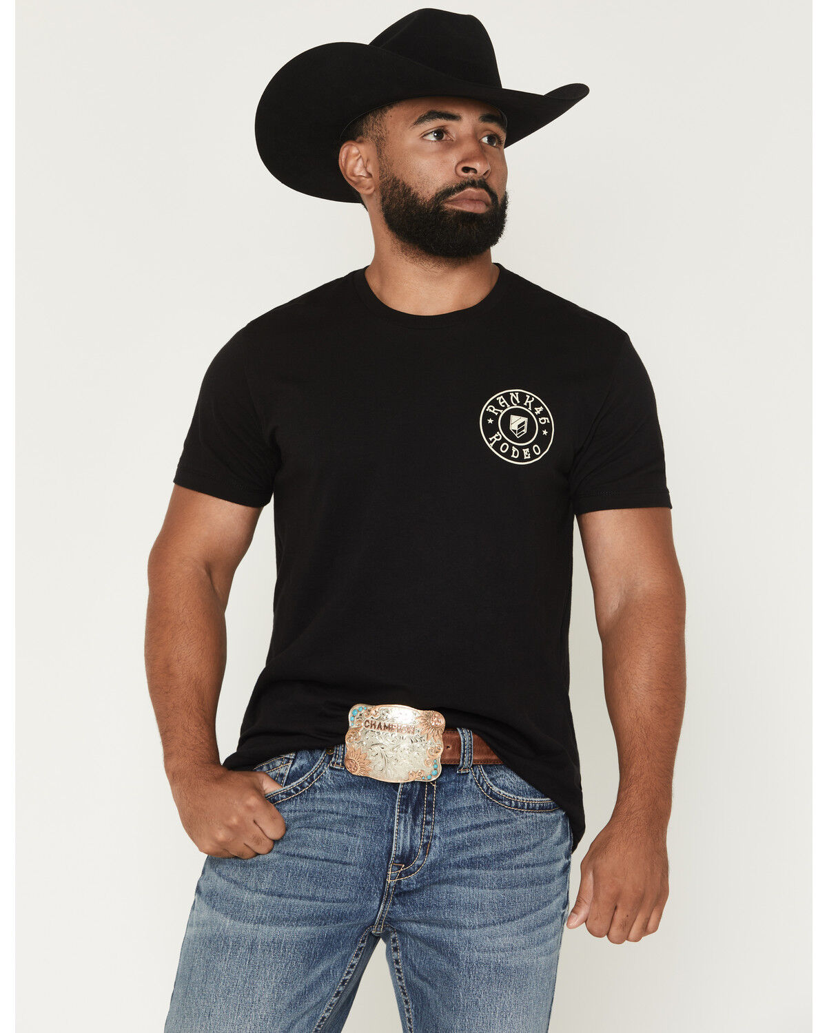 Image #2 - RANK 45&reg; Men's Bull Short Sleeve Graphic T-Shirt, Black, hi-res