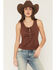 Image #1 - Shyanne Women's Cut Out Tie-Front Tank, Chocolate, hi-res