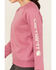 Image #3 - Carhartt Women's Relaxed Fit Midweight Graphic Crew Neck Sweatshirt, Dark Pink, hi-res