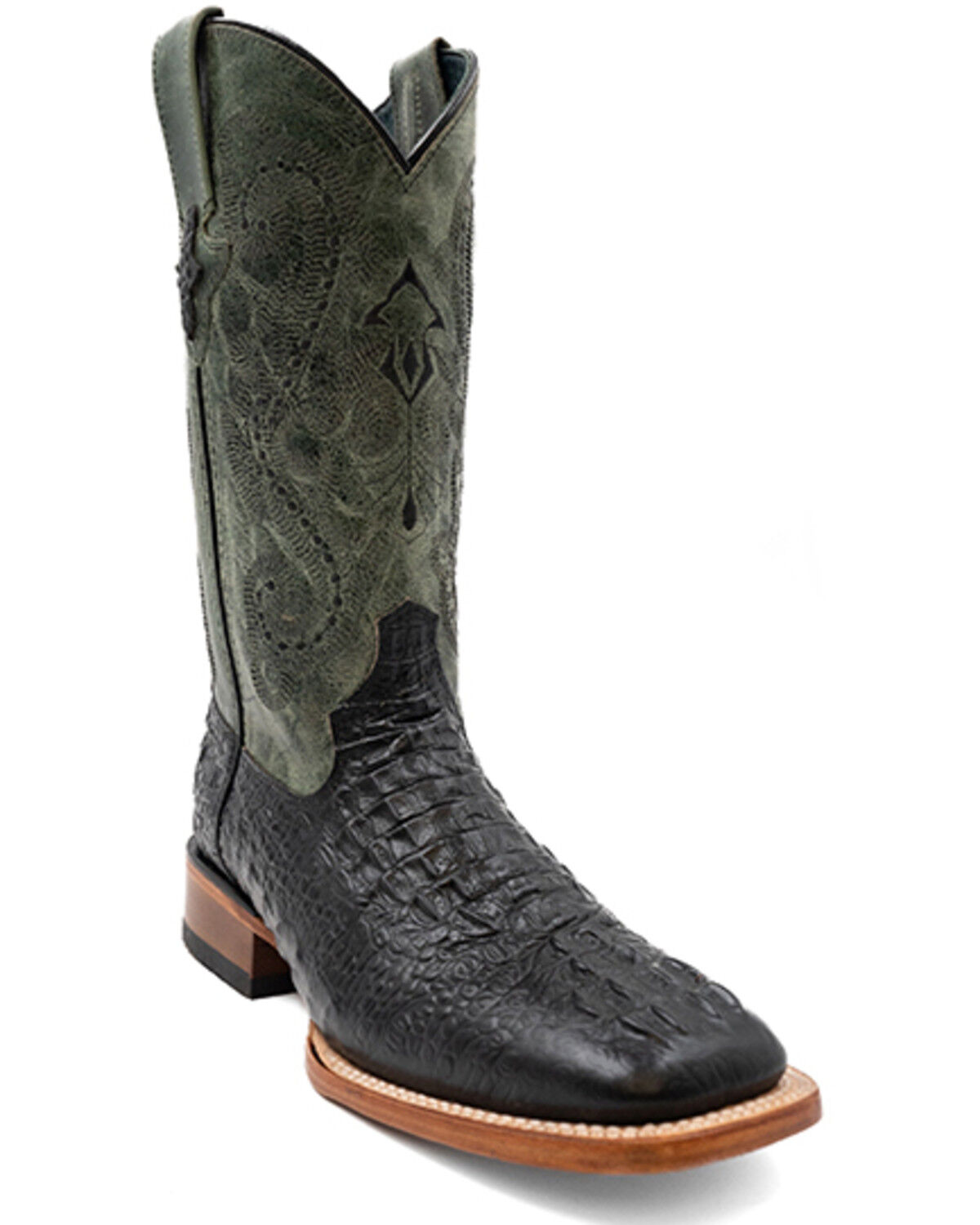 Image #1 - Ferrini Men's Stampede Caiman Print Western Boots - Broad Square Toe, Black, hi-res