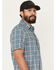 Image #2 - Carhartt Men's Rugged Flex&reg; Relaxed Fit Lightweight Plaid Print Short Sleeve Button-Down Work Shirt, Blue, hi-res