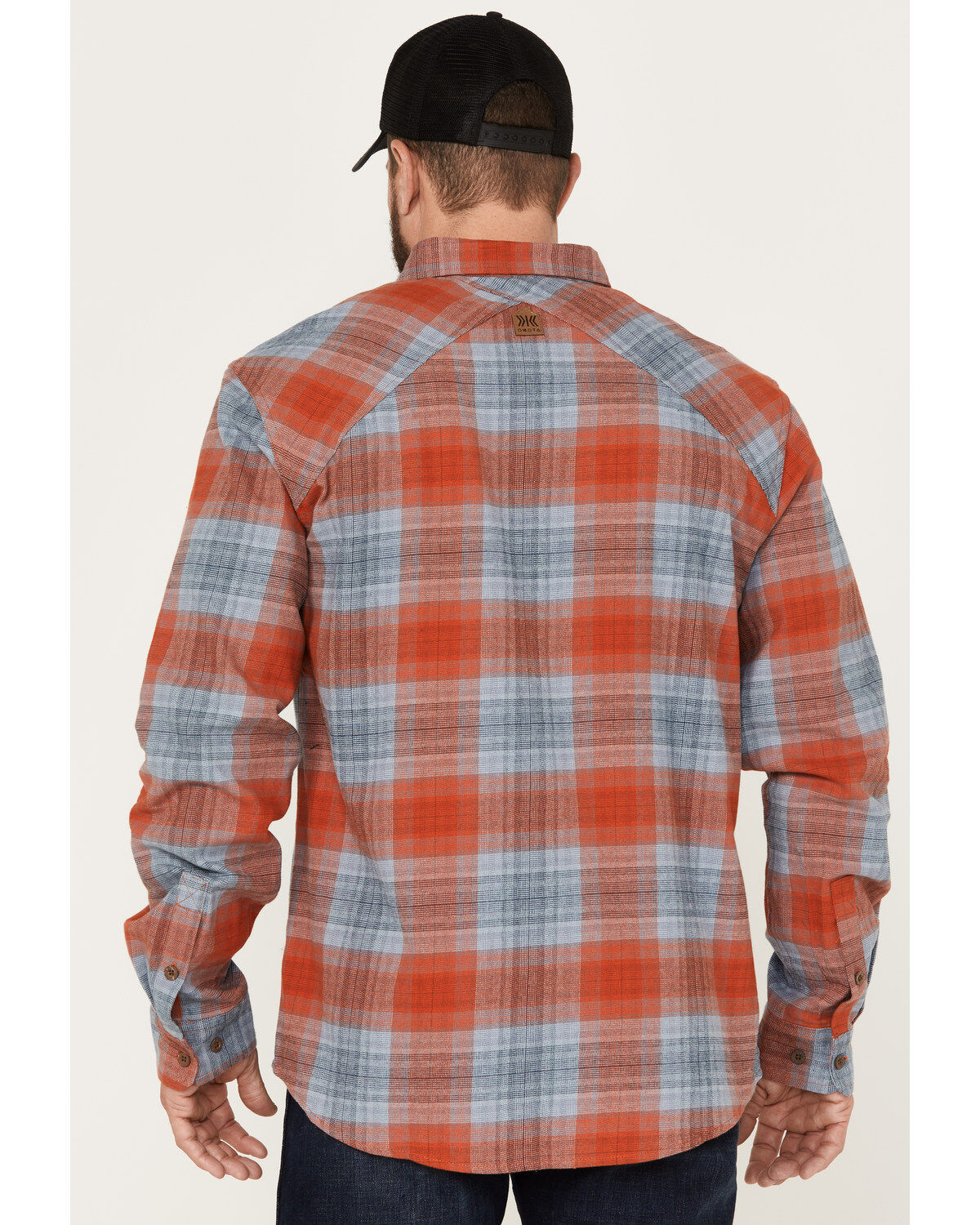 Image #4 - Dakota Grizzly Men's Grant Plaid Print Button-Down Western Flannel Shirt, Blue/red, hi-res