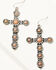 Image #1 - Shyanne Women's Oversized Cross Drop Earrings , Pink, hi-res