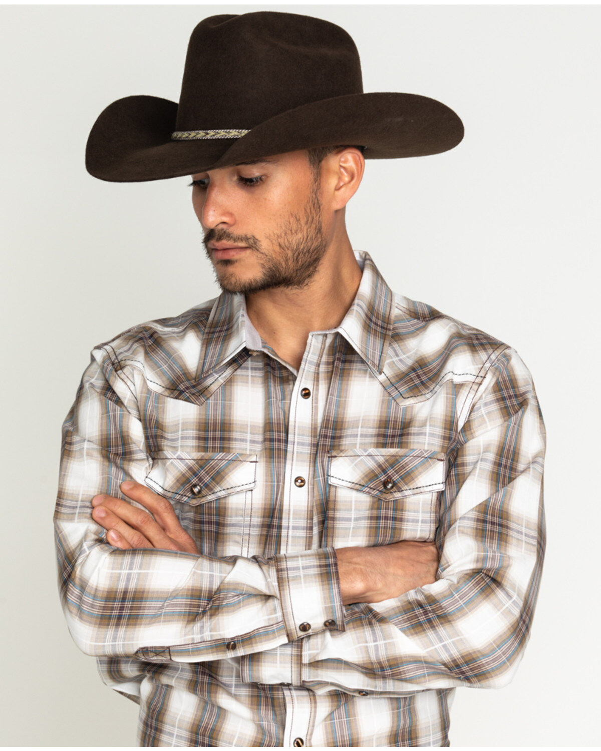 Image #5 - Cody James&reg; Men's Ramrod 3X Low Cattleman Pro Rodeo Felt Hat, Chocolate, hi-res