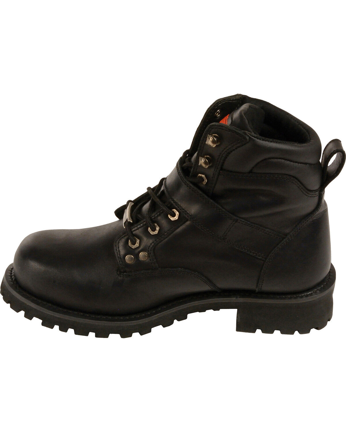 Image #3 - Milwaukee Leather Men's 6" Side Buckle Boots - Round Toe, Black, hi-res
