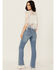 Image #3 - Rolla's Women's Boot Barn Exclusive Salty Medium Wash High Rise Duster Bootcut Stretch Denim Jeans, Medium Wash, hi-res