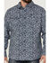 Image #3 - Brothers and Sons Men's All-Over Print Long Sleeve Button-Down Western Shirt, Navy, hi-res