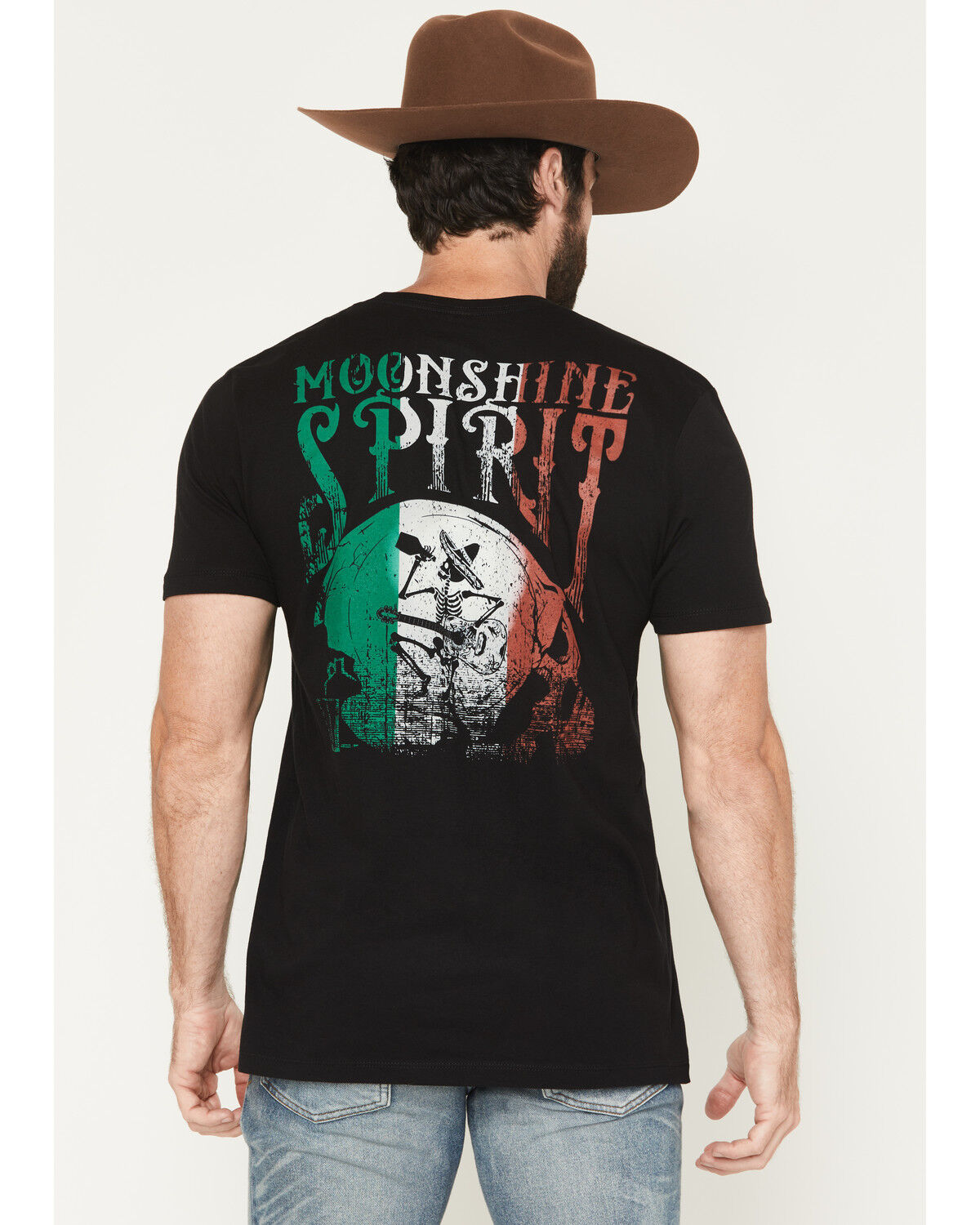 Image #1 - Moonshine Spirit&reg; Men's Mexico Skeleton Short Sleeve Graphic T-Shirt, Black, hi-res
