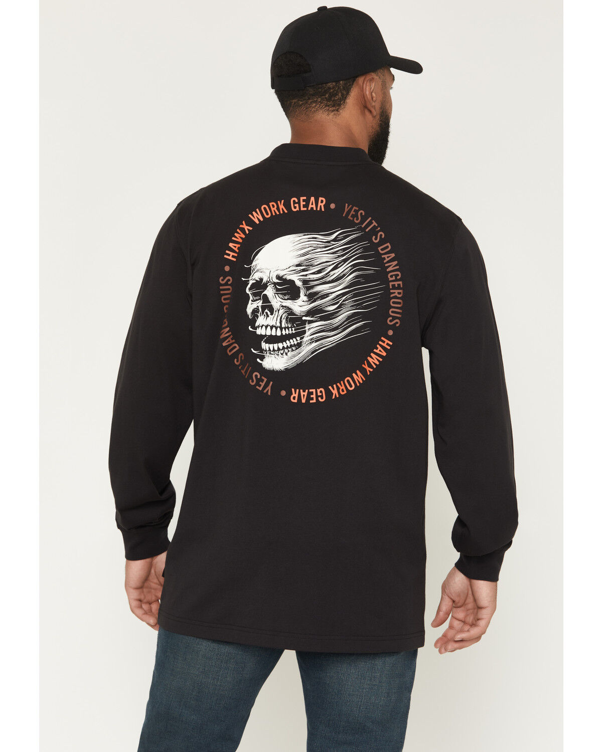 Image #1 - Hawx Men's Dangerous Long Sleeve Graphic Work T-Shirt, Black, hi-res