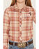 Image #3 - Shyanne Girls' Blair Plaid Print Embroidered Long Sleeve Snap Flannel Shirt, Rose, hi-res