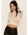 Image #1 - Sadie & Sage Blush Long Sleeve Lurex Cindy Tie Front Top, Blush, hi-res