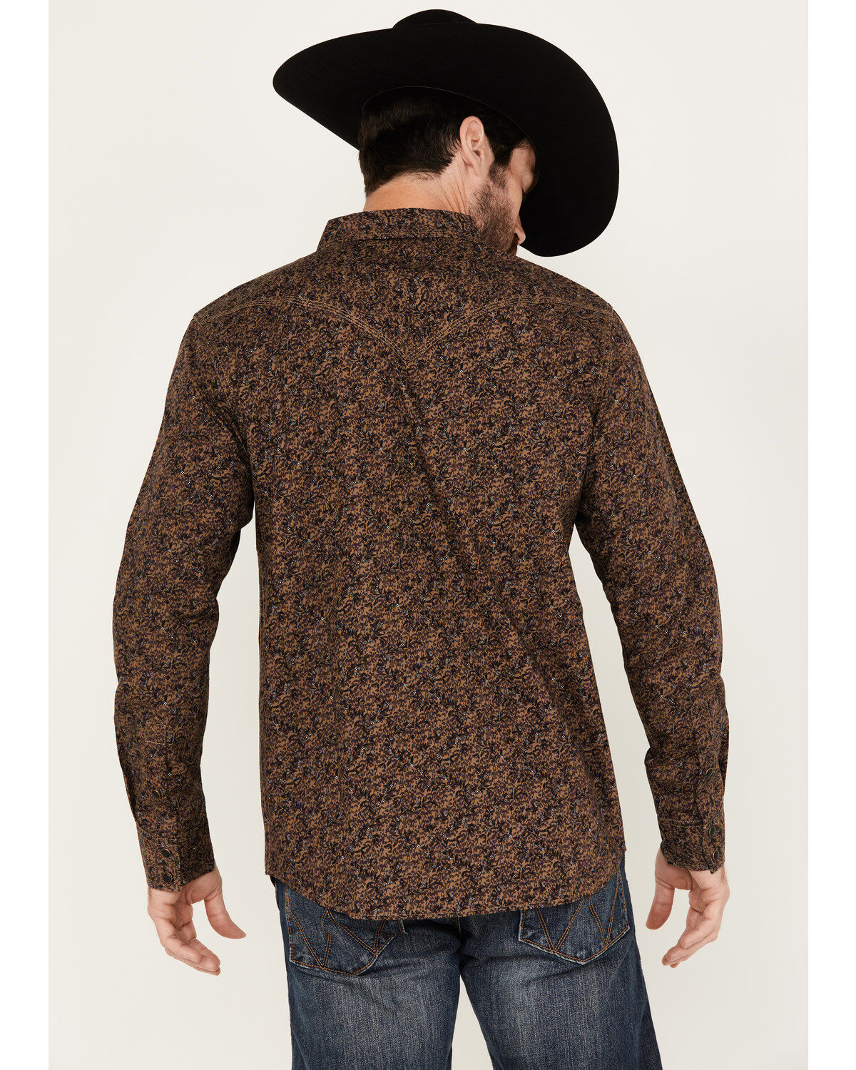 Image #4 - Moonshine Spirit&reg; Men's Meadow Floral Print Long Sleeve Snap Western Shirt, Tan, hi-res