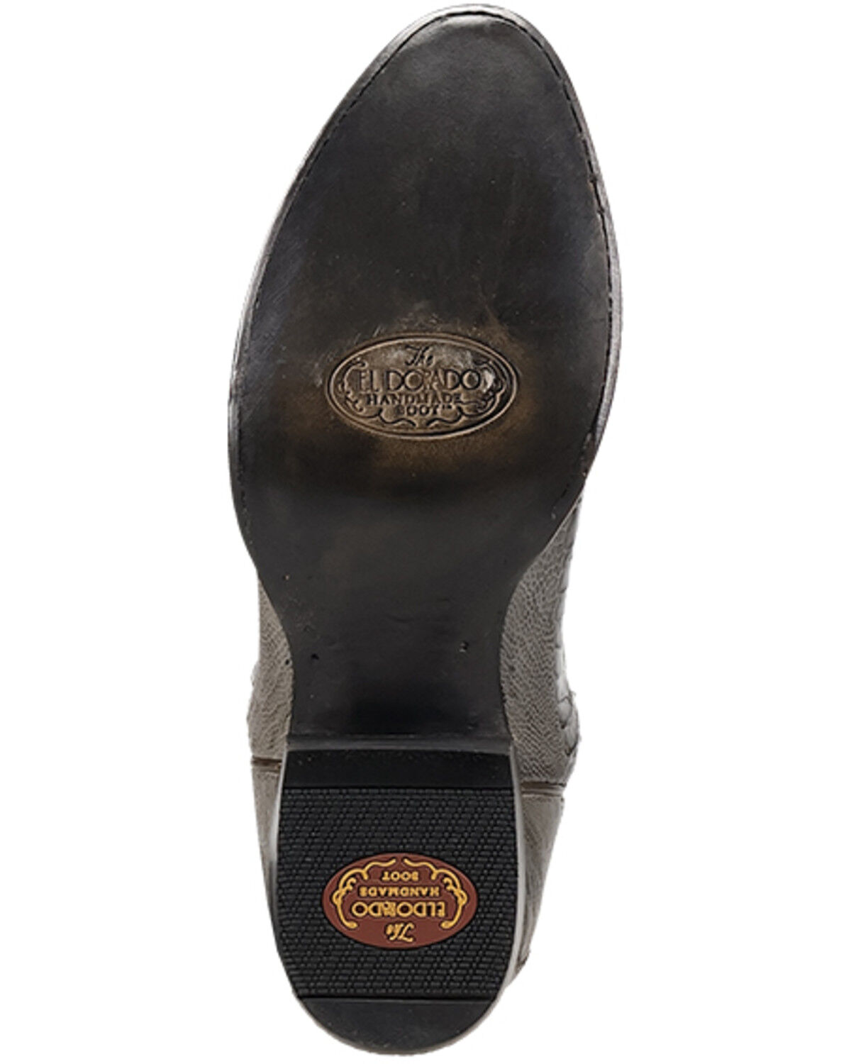 Image #7 - El Dorado Men's Exotic Ostrich Leg Tall Western Boots - Round Toe, Grey, hi-res