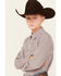 Image #2 - Cody James Boys' Rowdy Plaid Print Long Sleeve Snap Western Shirt , Tan, hi-res