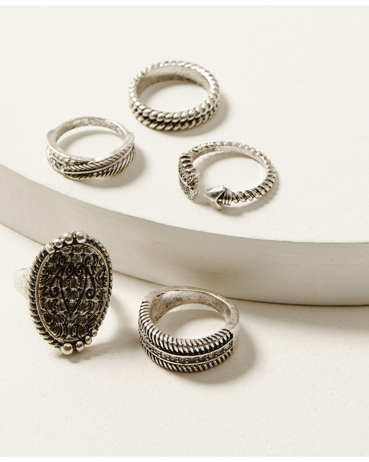 Image #1 - Idyllwind Women's Silver Picadilly 5-piece Ring Set, Silver, hi-res