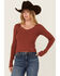 Image #1 - Shyanne Women's Ribbed Long Sleeve Sweater, Mauve, hi-res