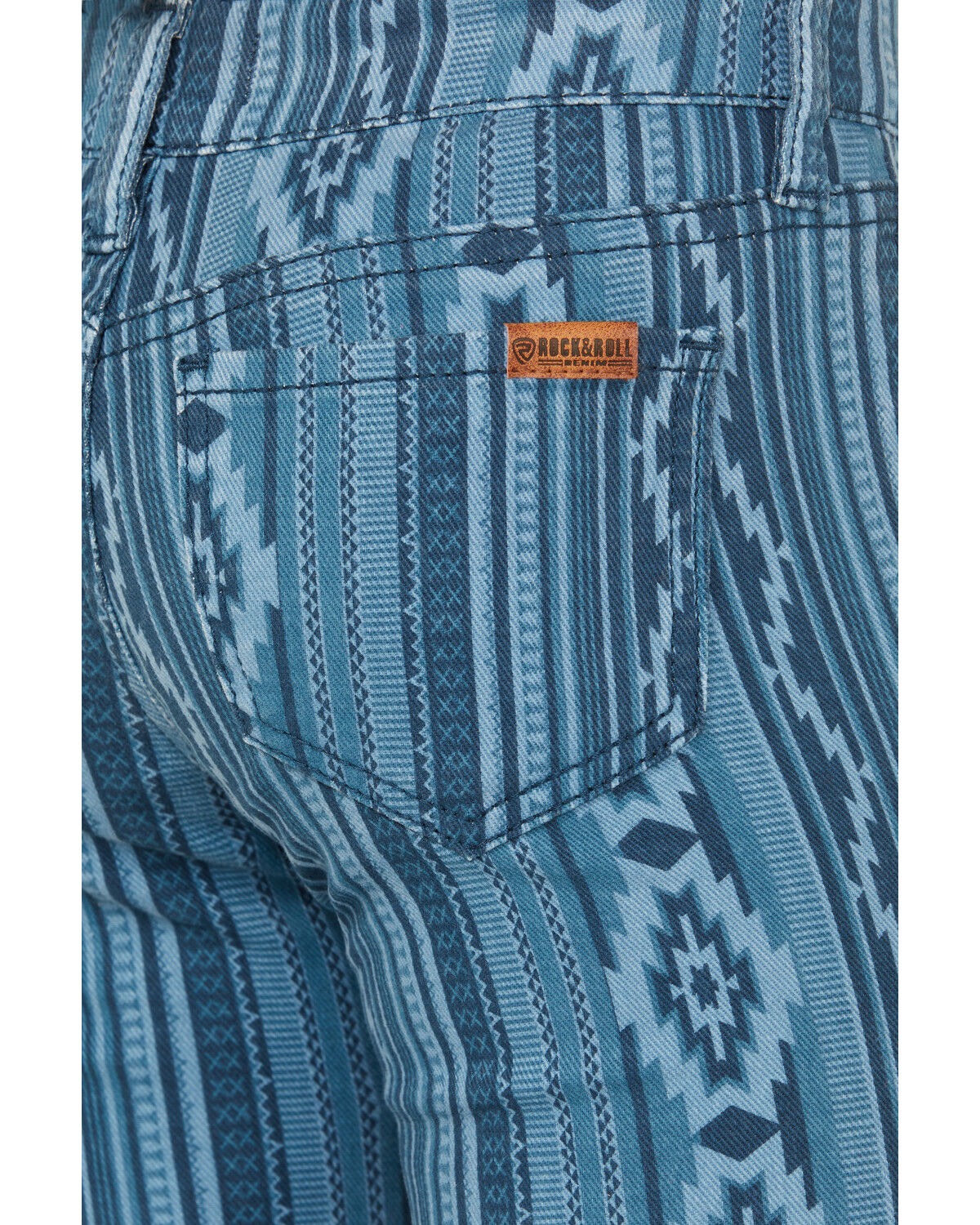 Image #4 - Rock & Roll Denim Girls' Southwestern Striped Flare Stretch Denim Jeans, , hi-res