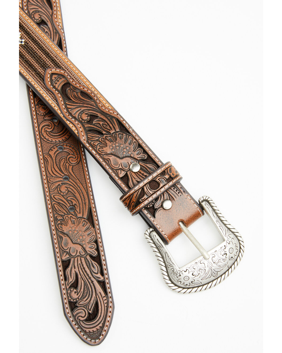 Image #2 - Cody James Men's Austin Southwestern Print Embroidered and Tooled Belt, , hi-res