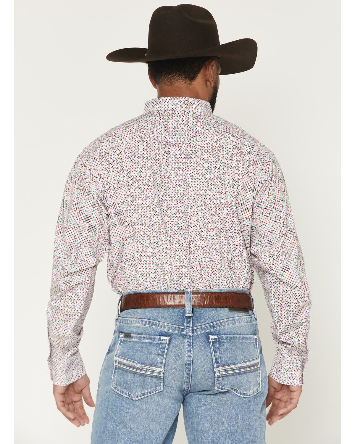 Image #4 - Ariat Men's Tiernan Geo Print Long Sleeve Button-Down Western Shirt, White, hi-res