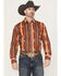 Image #1 - Wrangler Men's Checotah Southwestern Print Long Sleeve Snap Western Shirt - Tall, Brown, hi-res