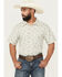 Image #1 - Gibson Trading Co Men's Groovy Floral Print Short Sleeve Button-Down Western Shirt - Tall, Ivory, hi-res