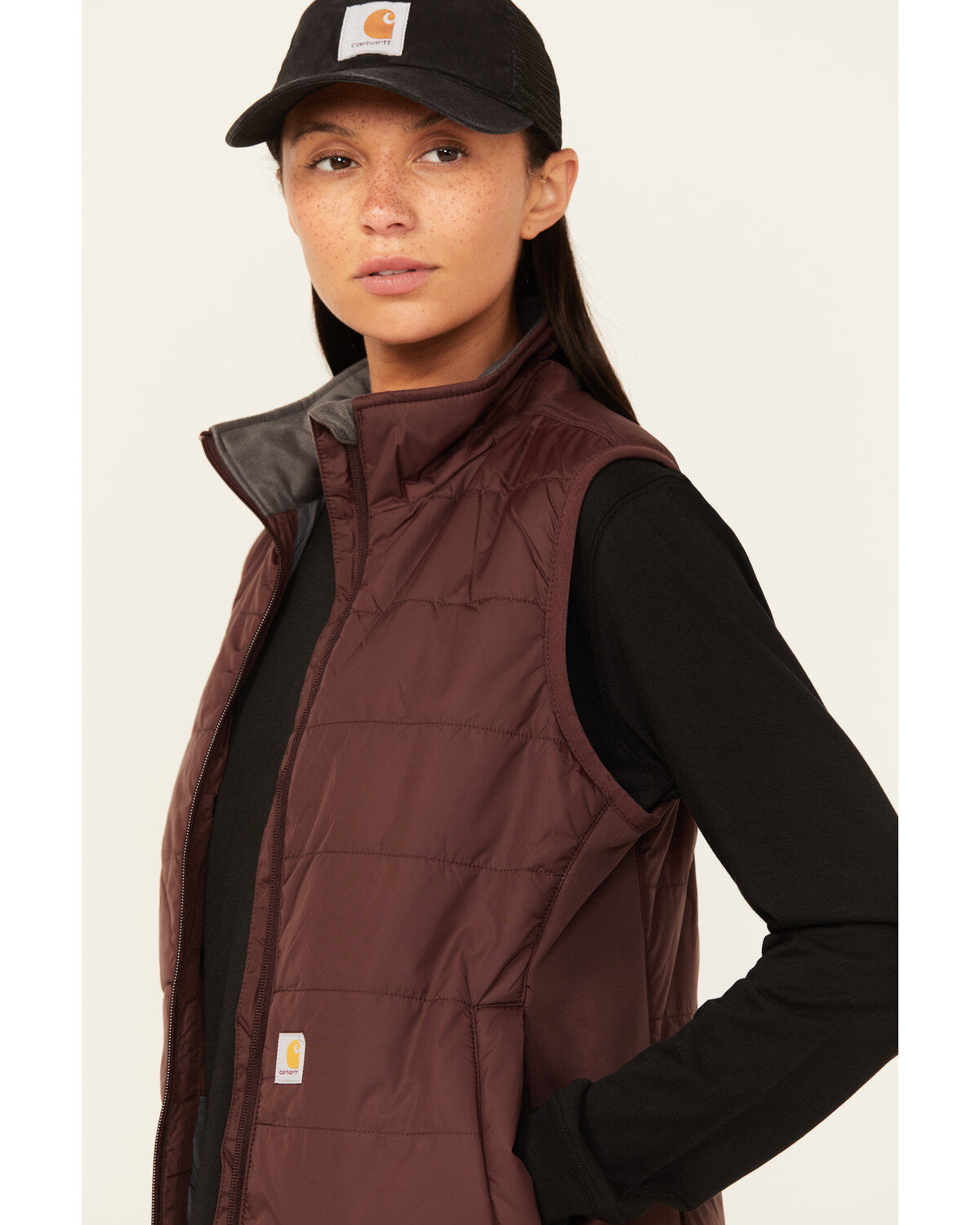 Image #2 - Carhartt Women's Rain Defender&reg; Relaxed Fit Lightweight Insulated Vest, Wine, hi-res