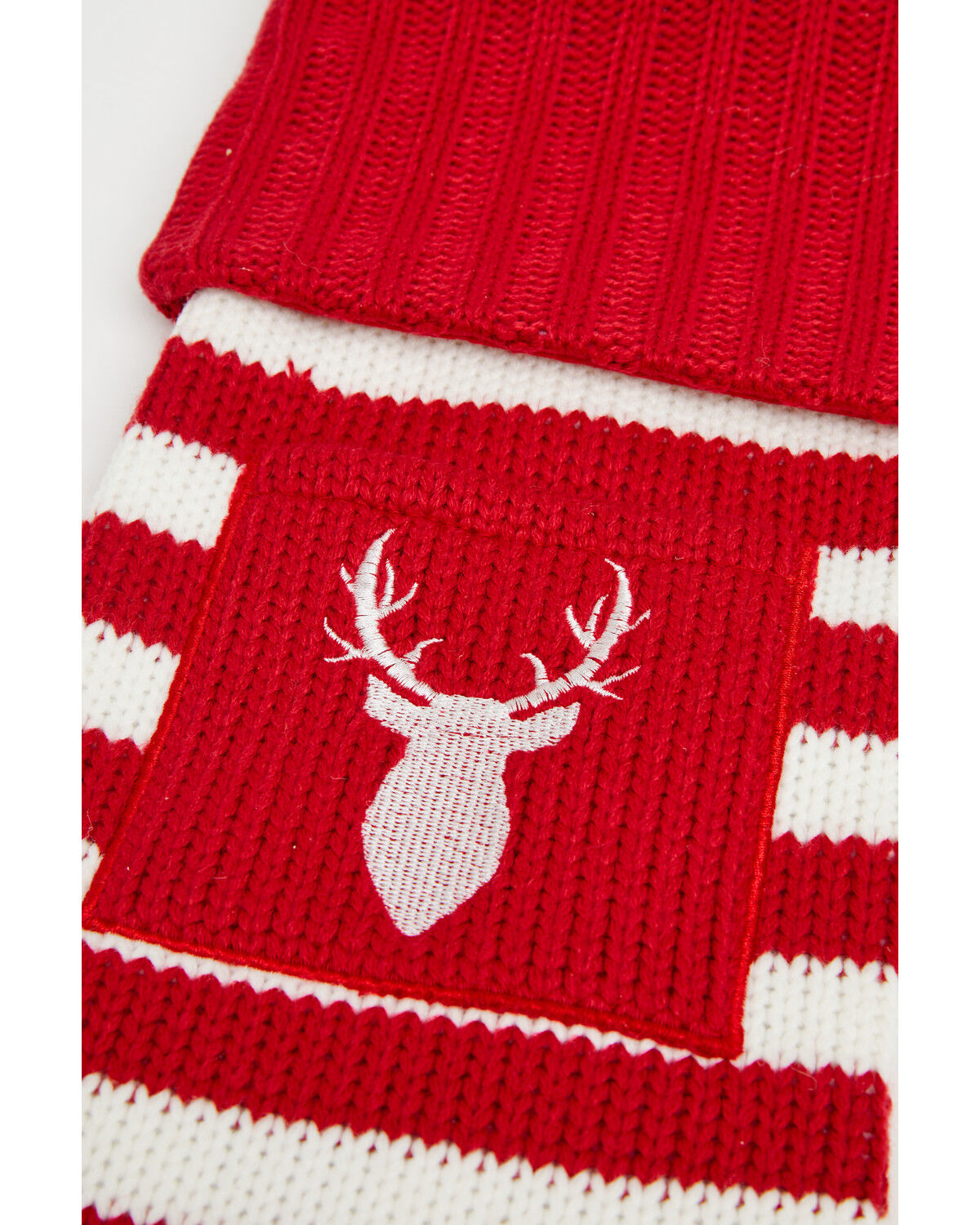 Image #2 - Kurt Adler Red and White Knitted Deer Stocking, Multi, hi-res
