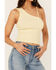 Image #3 - People of Leisure Women's Hollie One Shoulder Tank, Cream, hi-res
