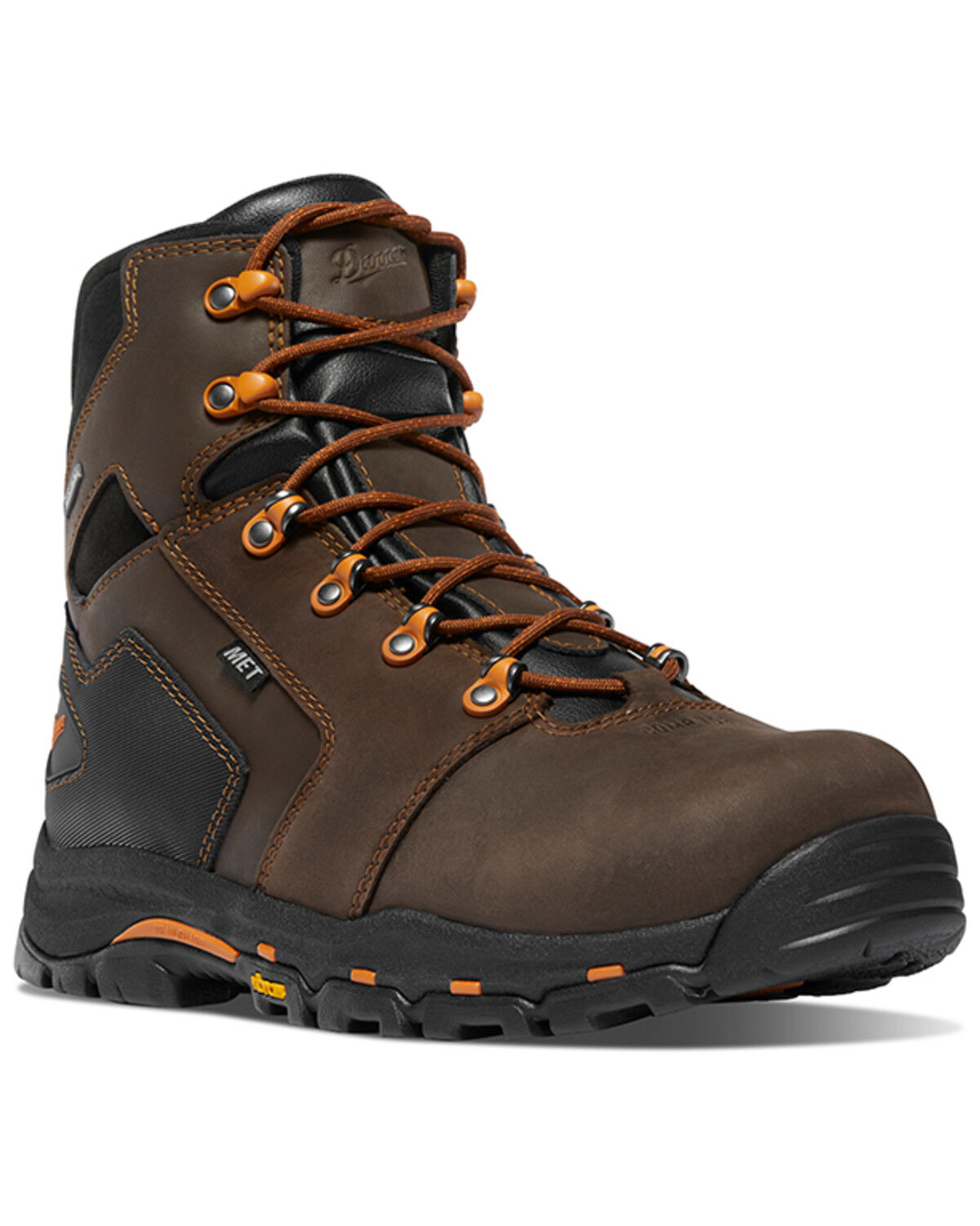 Image #1 - Danner Men's 6" Vicious Waterproof Work Boots - Composite Toe, Brown, hi-res