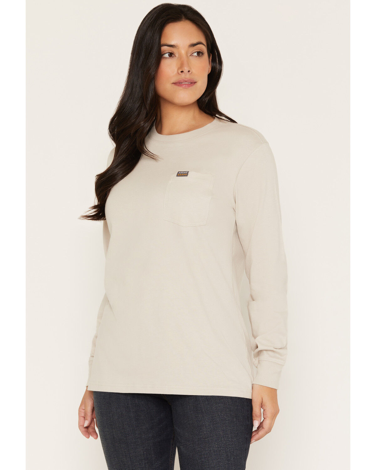 Image #2 - Ariat Women's Rebar Cotton Strong Flying Eagle Long Sleeve Work T-Shirt, Grey, hi-res