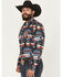 Image #2 - RANK 45&reg; Men's Nate Southwestern Print Long Sleeve Snap Performance Western Shirt, Black, hi-res