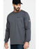 Image #1 - Ariat Men's FR Air Henley Long Sleeve Work Shirt - Tall, Charcoal, hi-res